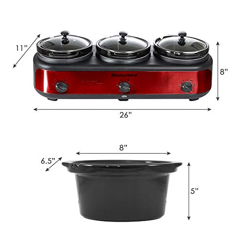 Elite Platinum Triple Slow Cooker Buffet Server