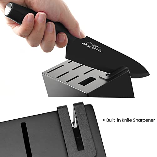 Knife Set 15 Pieces Kitchen Knife Set with Built in Knife Sharpener Block