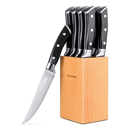 Steak Knives Set of 4, 5 Inch High-Carbon Stainless Steel Non-serrated  Steak Knife, 4 Pieces Professional Straight Edge Kitchen Table Dinner  Knives 