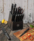 15 Pcs Black Kitchen Knife Set with Block