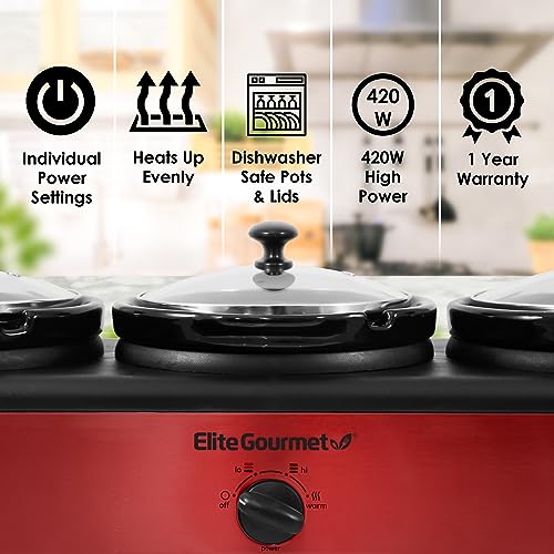 Elite Platinum Triple Slow Cooker Buffet Server