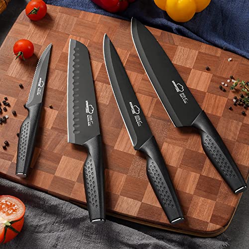 Knife Set 15 Pieces Kitchen Knife Set with Built in Knife Sharpener Block