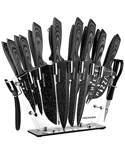 Dockorio Kitchen Knife Set with Block 19 PCS