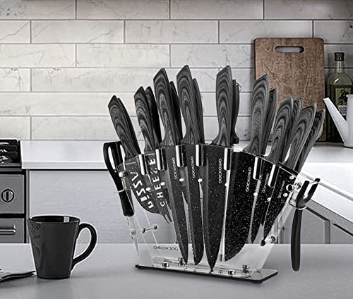 Dockorio Kitchen Knife Set with Block 19 PCS