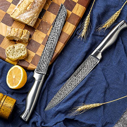 Astercook Knife Set, Kitchen Knife Set with Built-in Sharpener