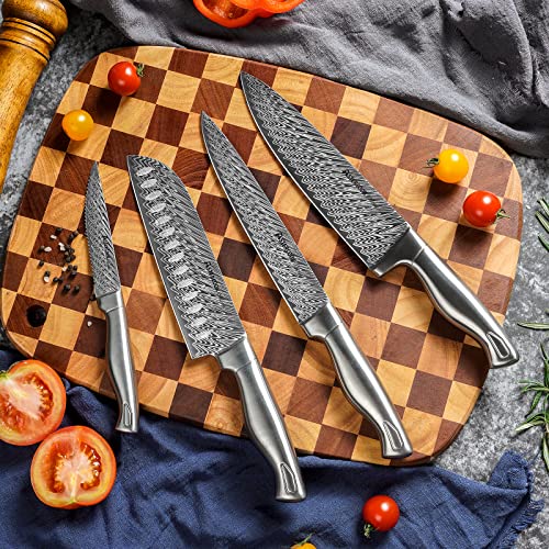Knife Set, Astercook 15 Pieces Knife Sets for Kitchen with Block