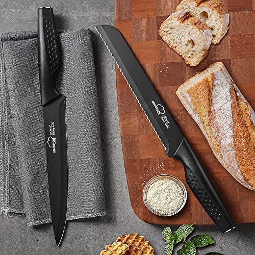 Knife Set 15 Pieces Kitchen Knife Set with Built in Knife Sharpener Block